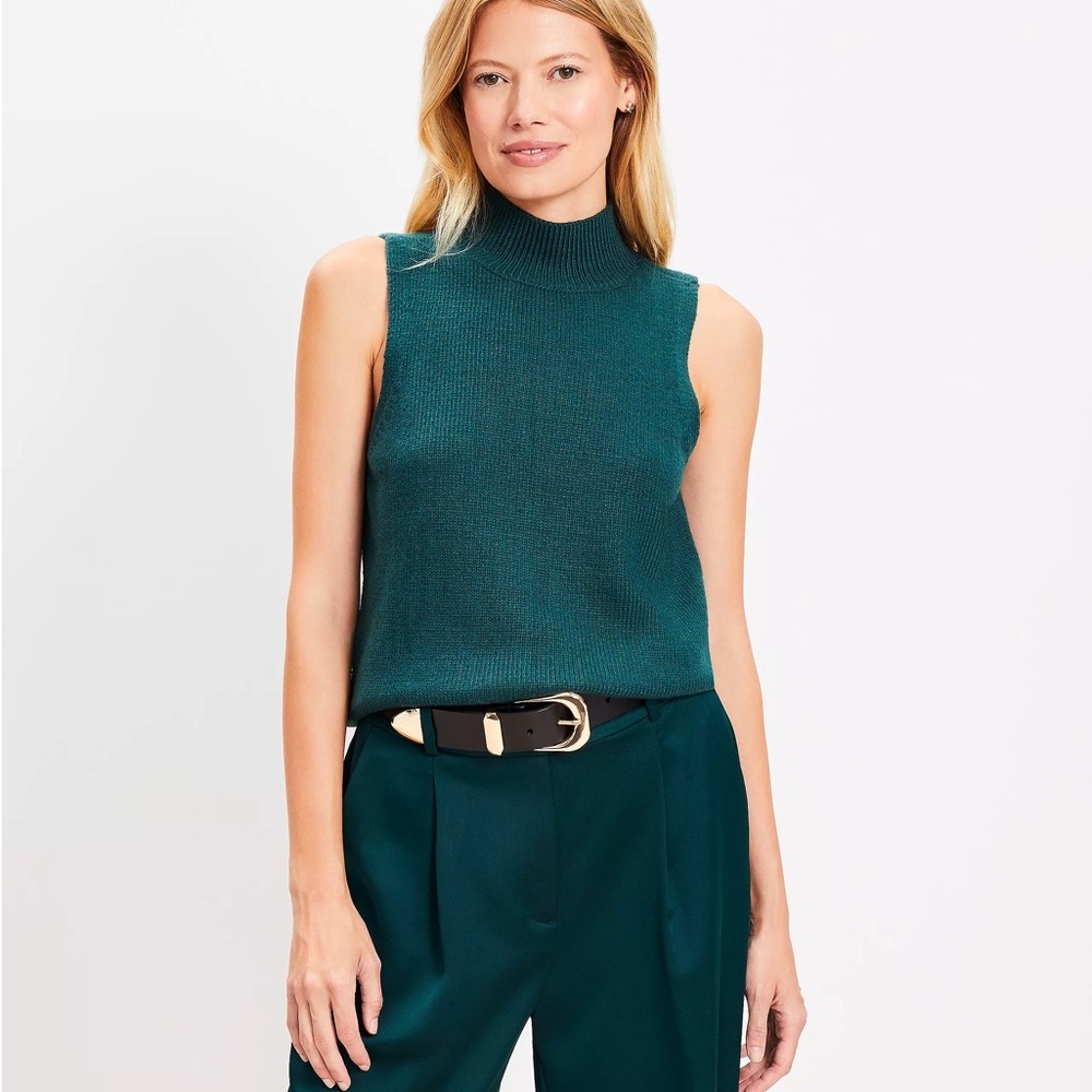 Funnel Neck Sleeveless Sweater